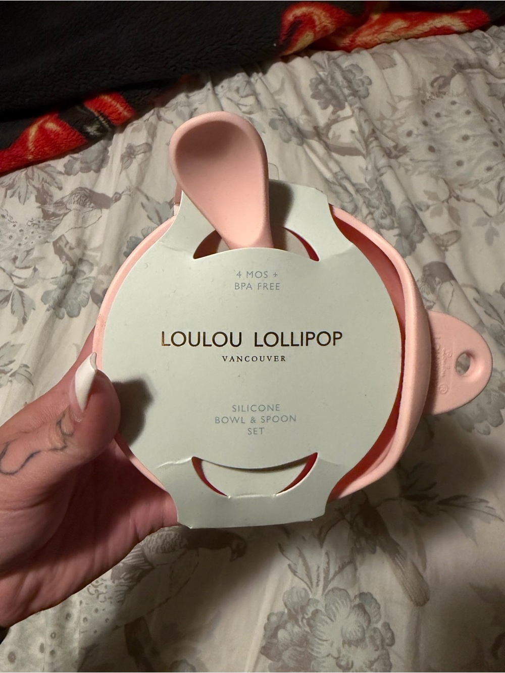 Loulou Lollipop Pink Silicone Bowl & Spoon Set